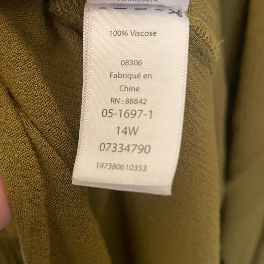 Eloquii Tiered Ruffle Maxi Dress Olive Green Size 14W - Picture 7 of 10